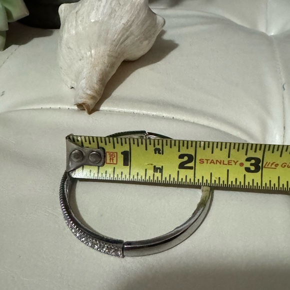 Crystal Encrusted Bangle-Silver Toned - Picture 9 of 15